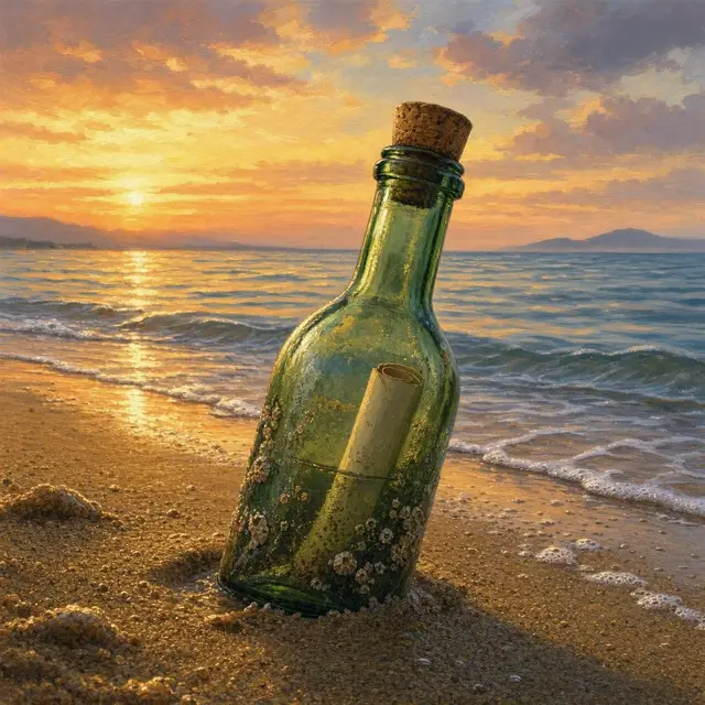 Illustration for Message in a bottle